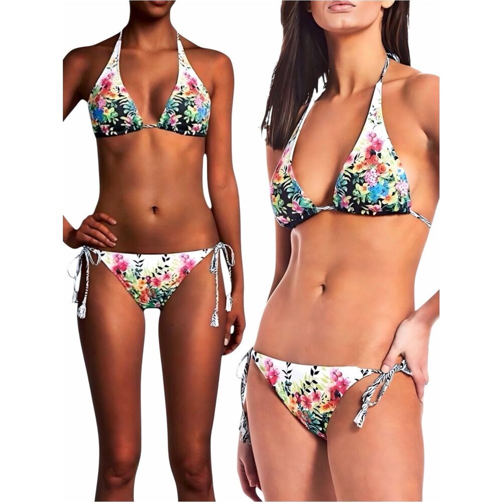 Johnny Was Spring String Bikini Top & Spring String Bikini Bottoms Set - Picture 12 of 16